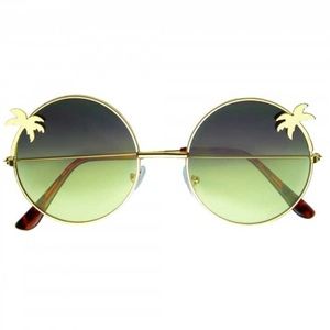 Indie Palm Tree Round Hippie Sunglasses